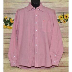 Texas Standard Red Micro Check Men's Dress Shirt Cotton Long Sleeve Western